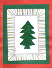 carte de Noël avec un sapin de Noël et du graphisme