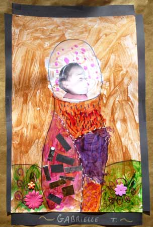 collage avec photo fait d'après le baiser de Klimt