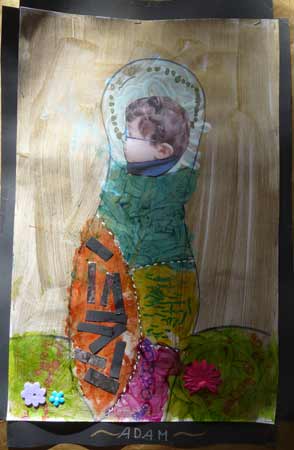 tableau  fait d'après le baiser de Klimt