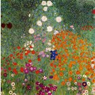 tableau jardins de fleurs de Klimt