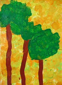forêt à la peinture acrylique d'après Klimt