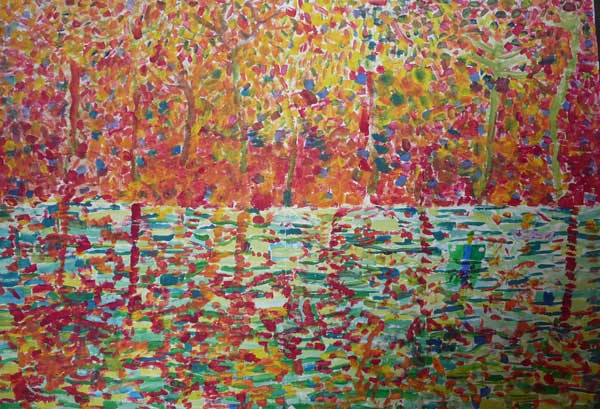 peinture à la gouache collective à la manière de Claude Monet