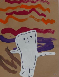 personnage inspiré du cri de Munch fait par un enfant de petite section