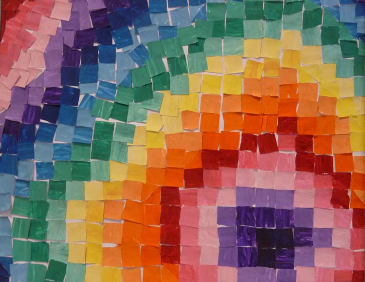 mosaïques de papiers multicolores