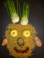 portrait par Arcimboldo avec des légumes