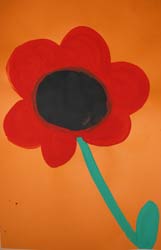 fleur peinte à la gouache