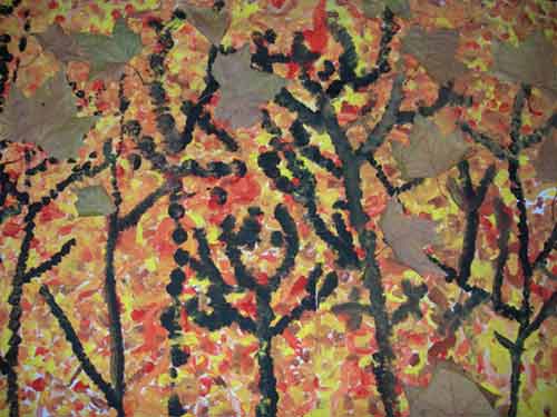 fresques avec des feuilles d'arbre