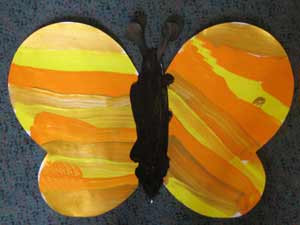 papillon rayé à la peinture acrylique