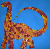 dinosaure en mosaïques