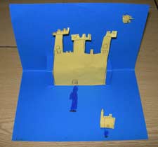carte animée avec un château en relief