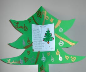carte de Noël avec un sapin et un texte