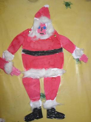 Père-Noël articulé peint