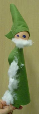 Père-Noël vert en marionnette