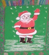 carte de Noël avec un Père-Noël en papier