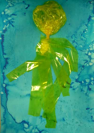 méduse en plastique jaune