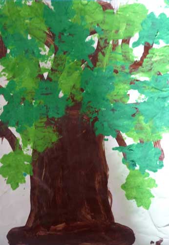 arbre en été en peinture
