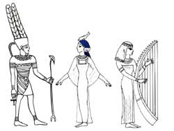 fiche de coloriage sur des personnages egyptiens