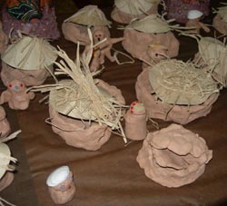 maquette de cases africaines en argile