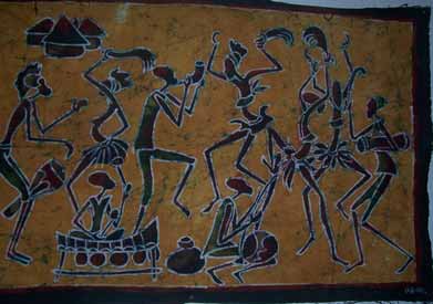 peinture de danseurs africains