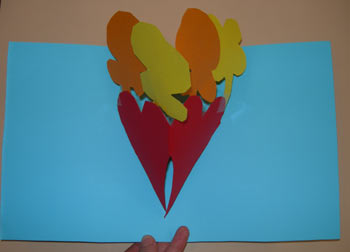 carte animée avec des coeurs en relief