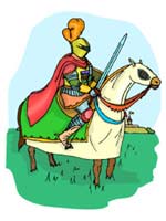 affiche d'un chevalier du Moyen-Âge sur son cheval