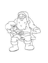 coloriage de Père-Noël et enfant