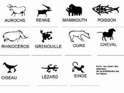 fiche d'écriture majuscule de noms d'animaux préhistoriques