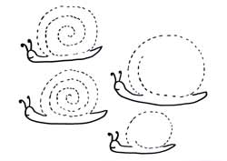 fiche avec des spirales à faire dans des escargots