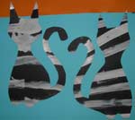 chats rayés en peinture