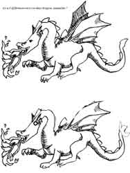 fiche pour trouver les différences entre deux dragons