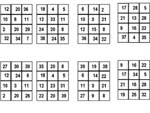 grille de 12 chiffres ordonnés jusqu'à 39 pour jouer au loto des nombres