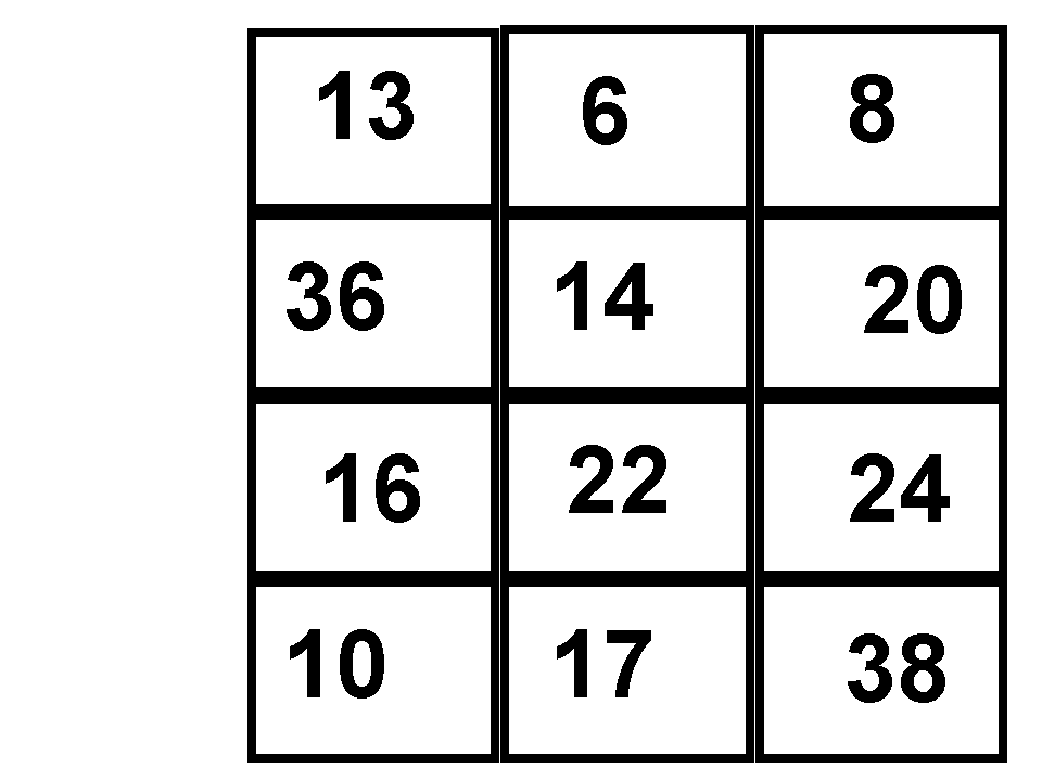grille de 12 chiffres  jusqu'à 39 pour jouer au loto des nombres