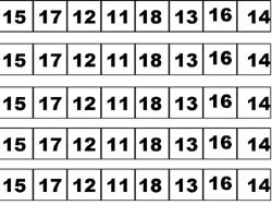 fiche de math pour remettre des nombres dans le bon ordre de 11 à 18