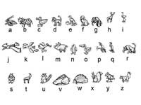 fiche ou chaque lettre est représentée par un animal