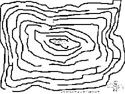 labyrinthe de niveau difficile avec un oiseau
